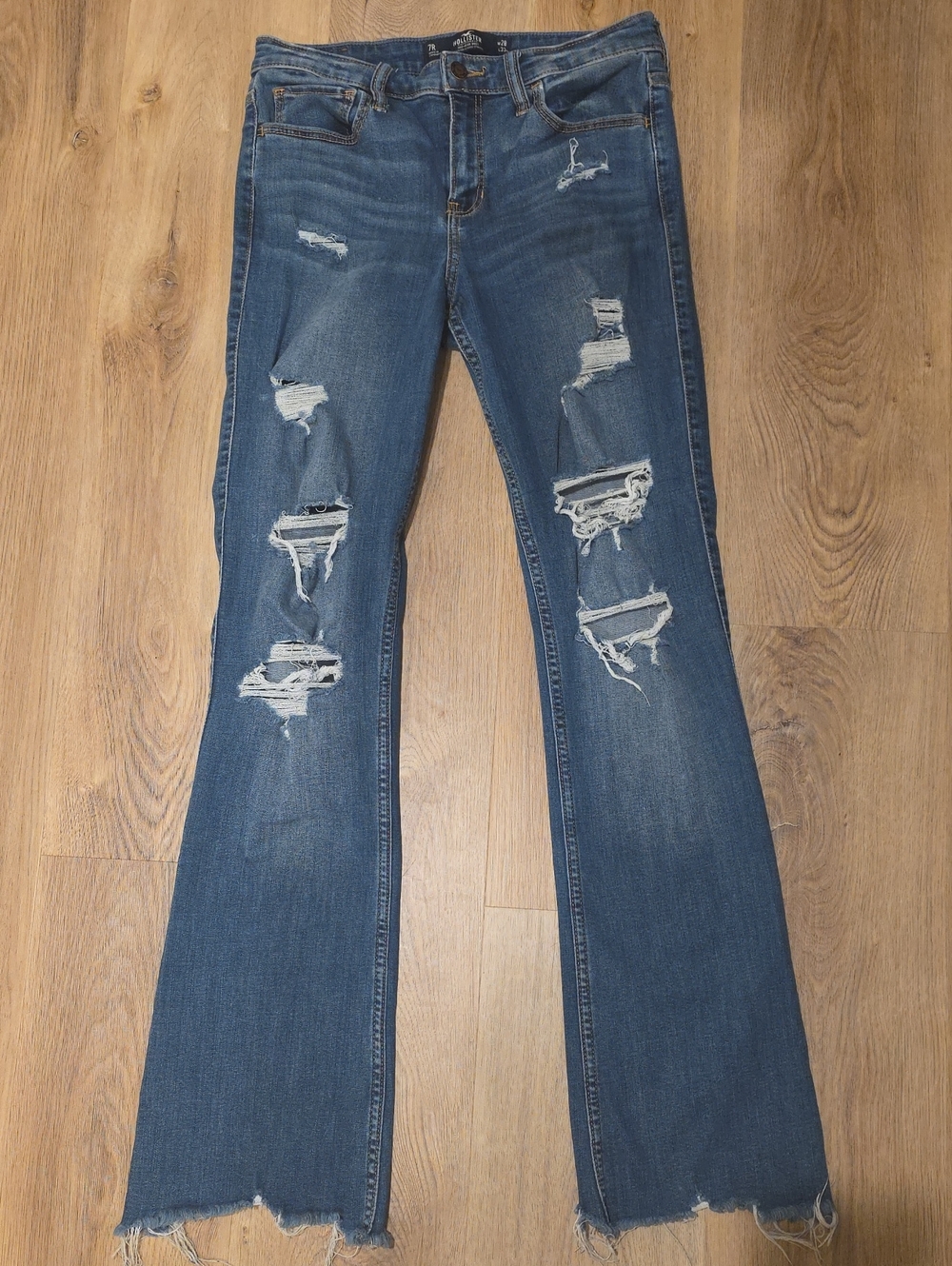 Hollister Distressed Dark Blue Flare Jeans